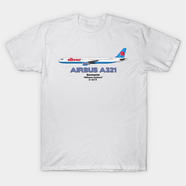 Airbus A321 - Germania "Alltours Colours" T-Shirt by TheArtofFlying